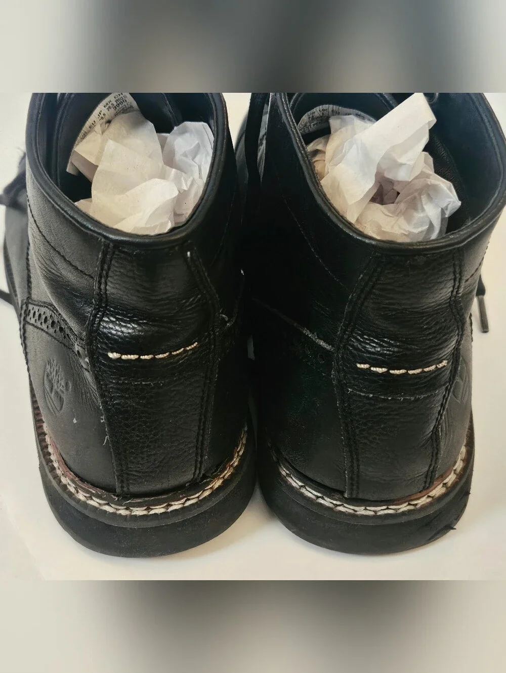 Timberland Black Leather Lace Up Combat Boots Men's Size 8.5